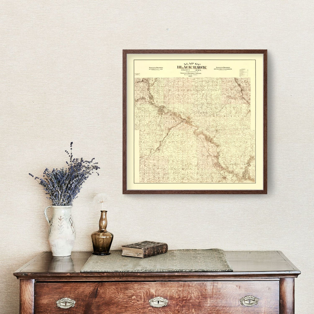 Vintage Map of Black Hawk County, Iowa 1887