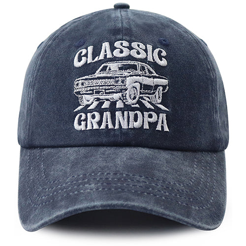 Classic Grandpa Hot Rod Adjustable  Cotton Ball Cap For Men