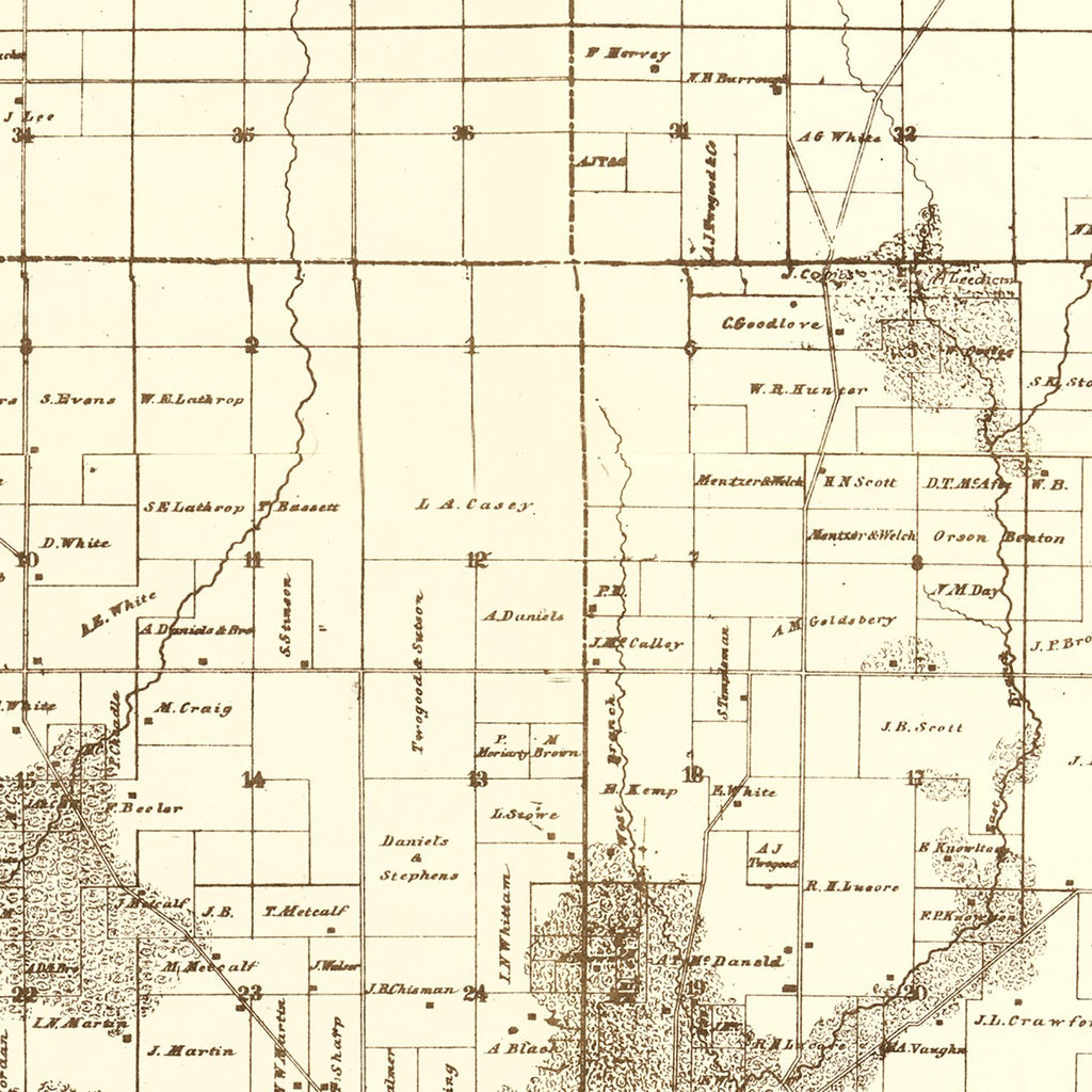 Vintage Map of Linn County, Iowa 1949