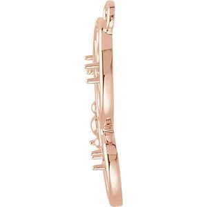 10K Rose Gold Accented Butterfly & Floral Necklace Center