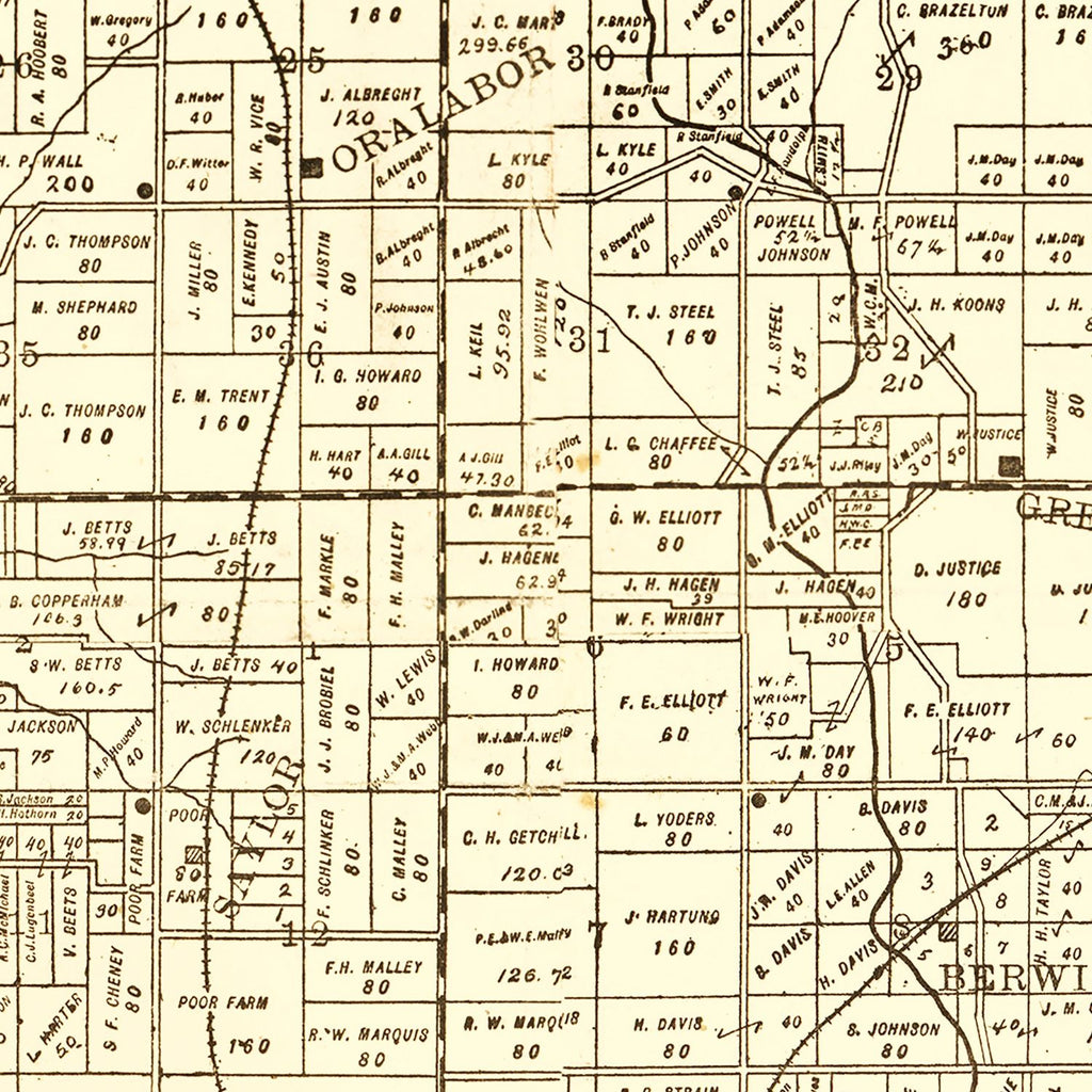 Vintage Map of Pok County, Iowa 1895