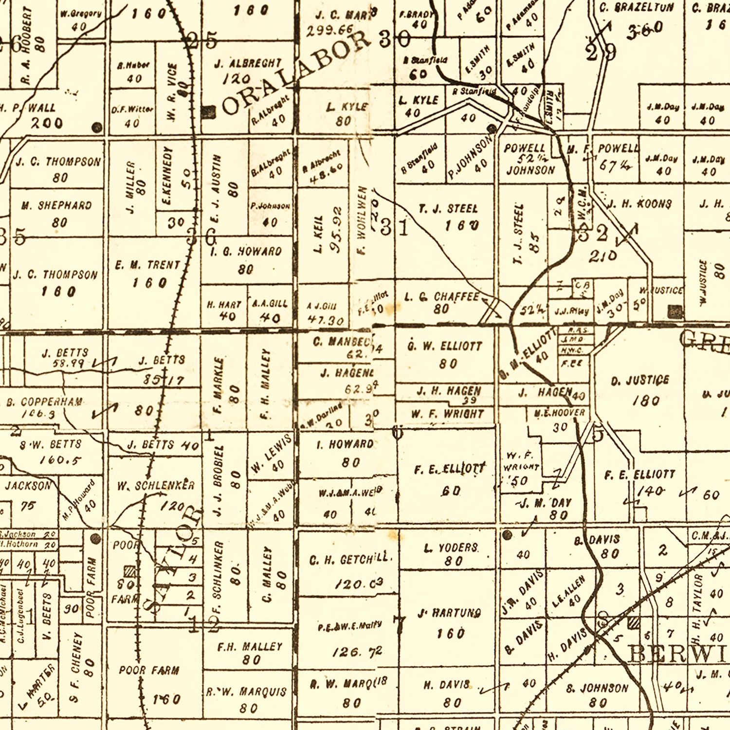 Vintage Map of Pok County, Iowa 1895