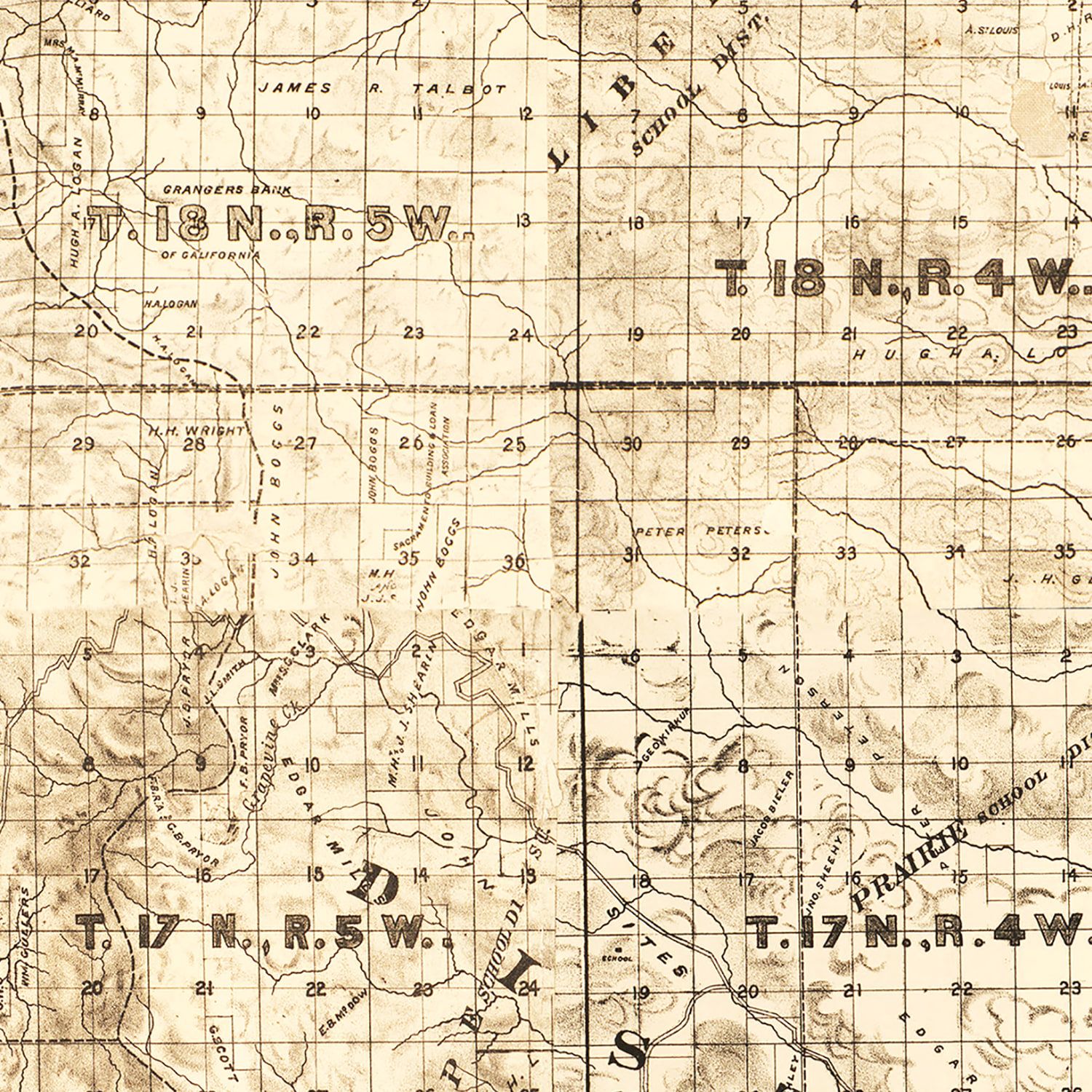 Vintage Map of Colusa County, California 1885