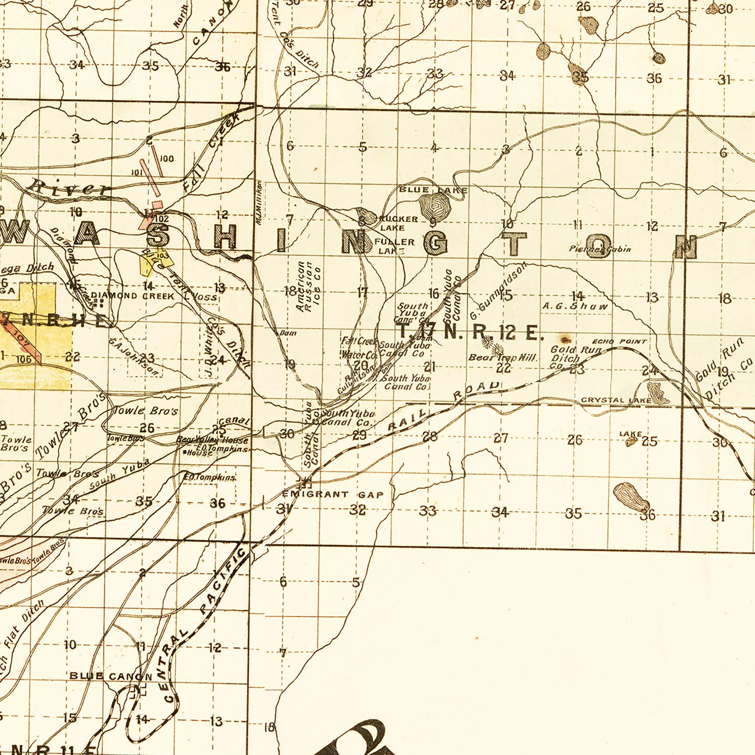 Vintage Map of Nevada County, California 1880