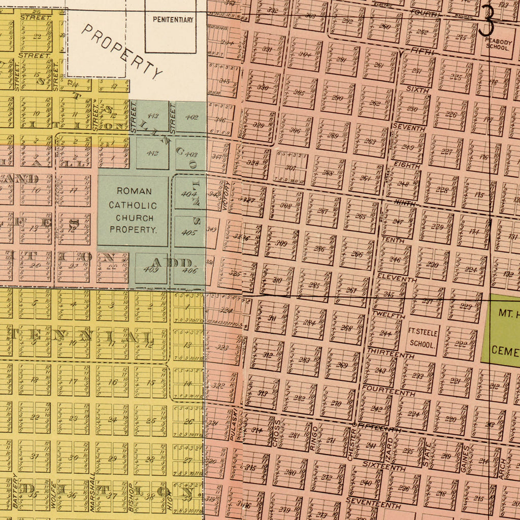 Vintage Map of Little Rock, Arkansas 1888