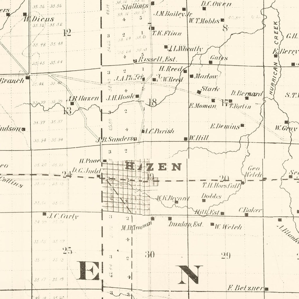 Vintage Map of Prairie County, Arkansas 1892