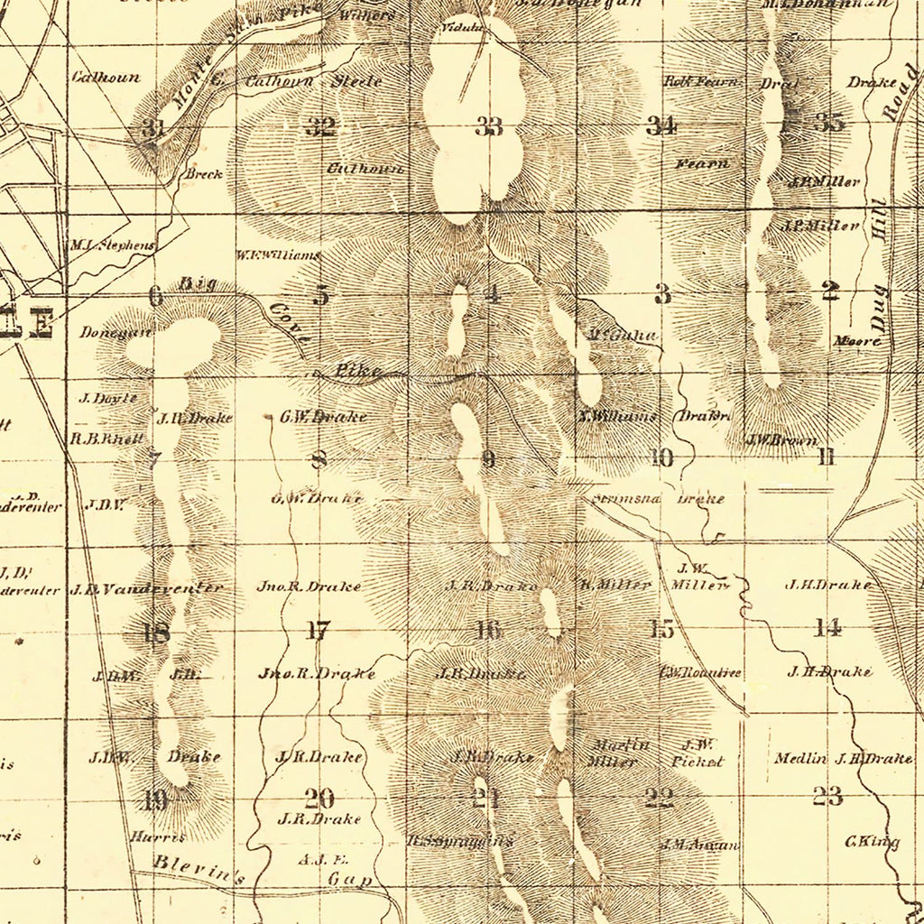 Vintage Map of Madison County, Alabama 1875