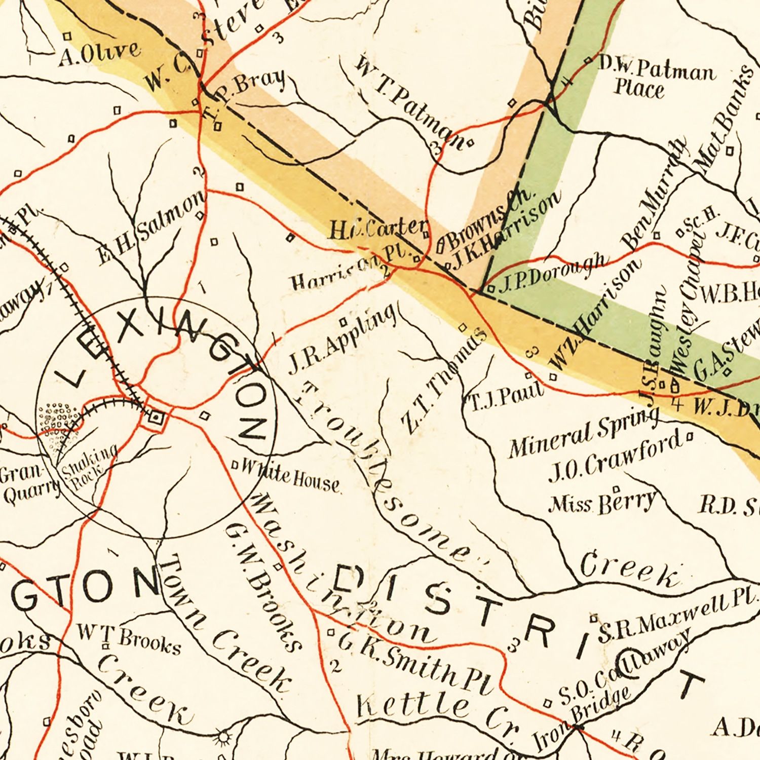 Vintage Map of Oglethorpe County, Georgia 1894