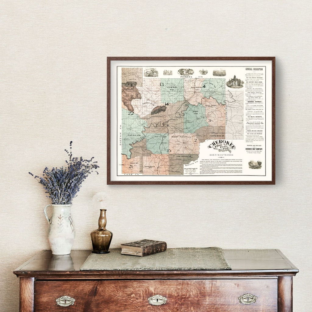 Vintage Map of Cherokee County, Georgia 1895