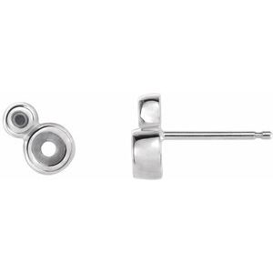 Sterling Silver 3 mm Round Accented Earring Mounting