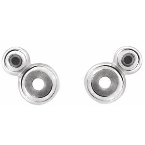 Platinum 3 mm Round Accented Earring Mounting – image 2