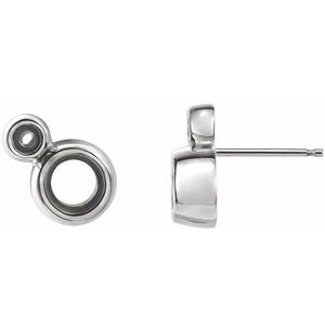 Sterling Silver 5 mm Round Accented Earring Mounting
