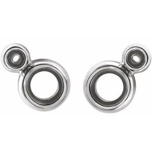 Platinum 5 mm Round Accented Earring Mounting – image 2