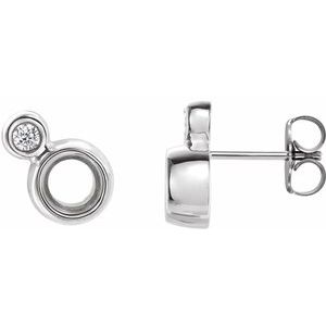 Platinum 5 mm Round 1/8 CTW Natural Diamond Semi-Set Earrings