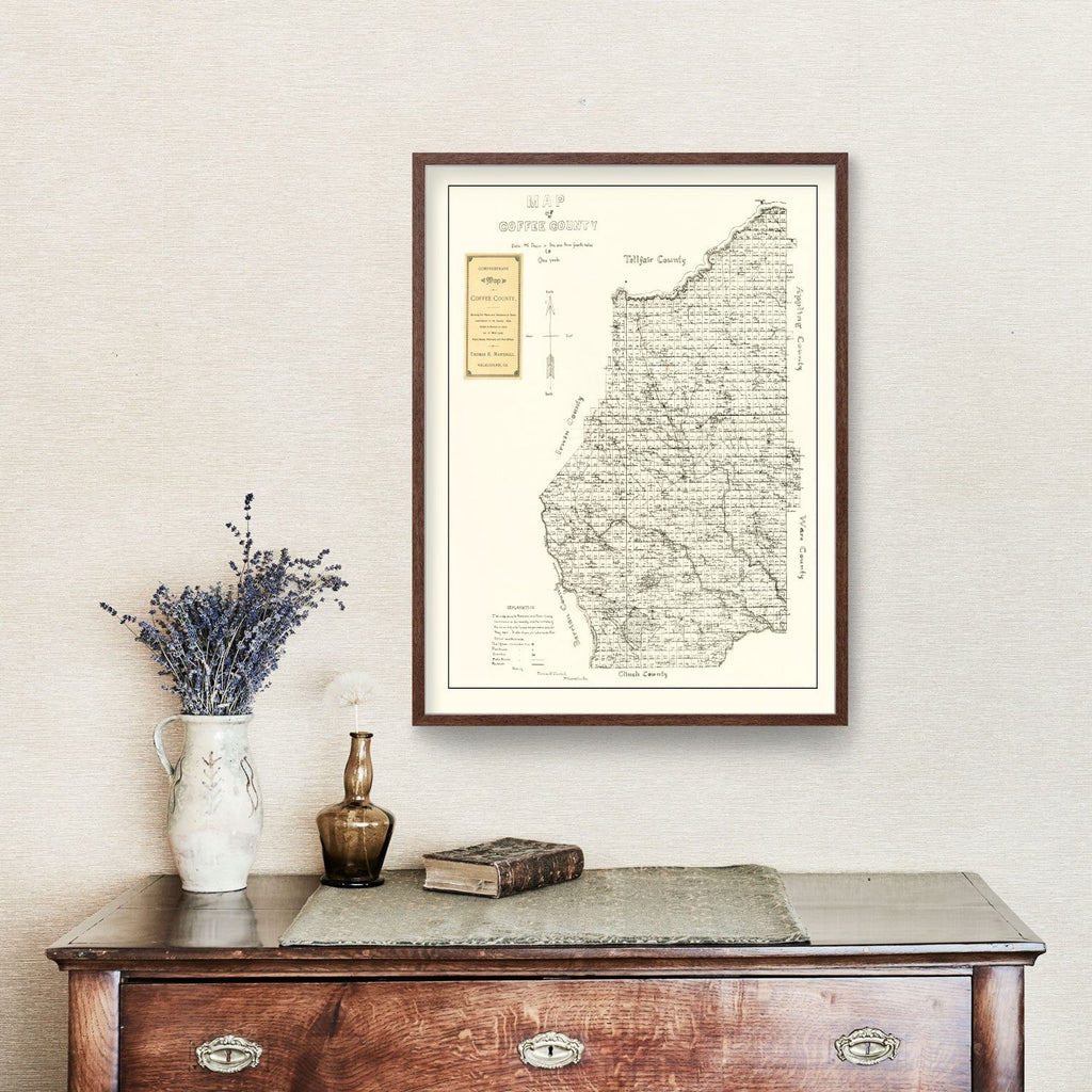 Vintage Map of Coffee County, Georgia 1891