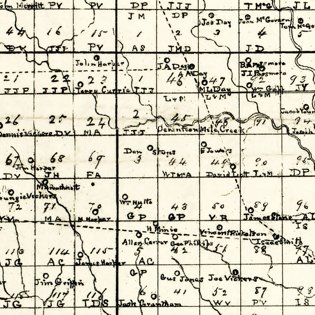Vintage Map of Coffee County, Georgia 1891