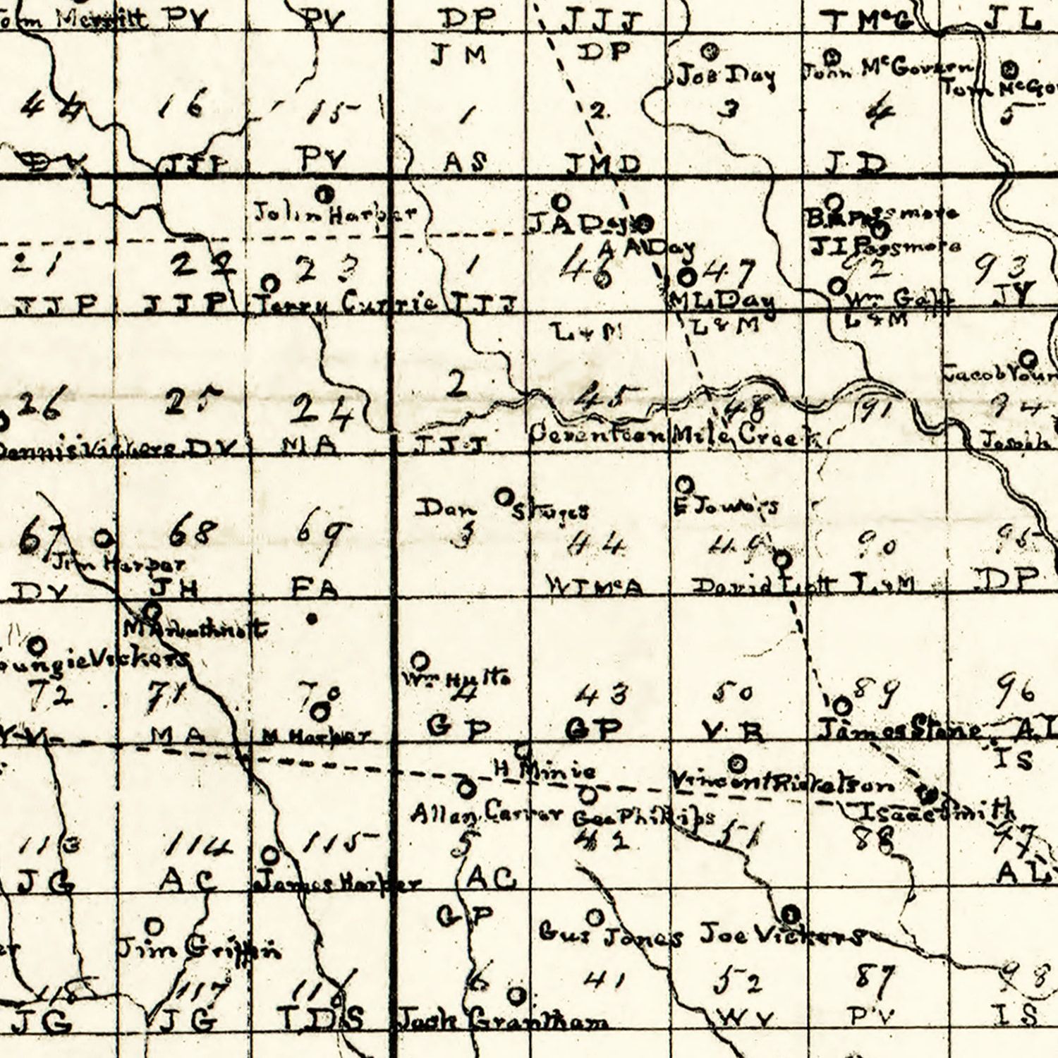 Vintage Map of Coffee County, Georgia 1891