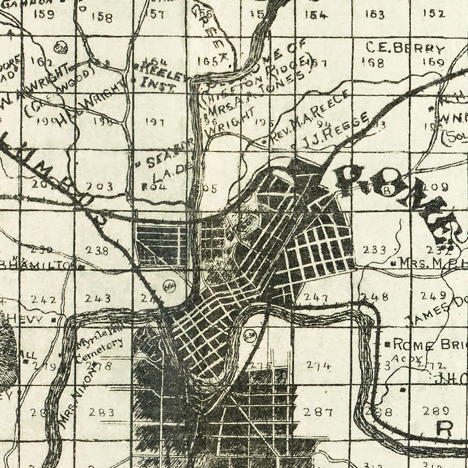 Vintage Map of Floyd County, Georgia 1895