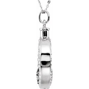 Sterling Silver Celebration of Life Heart Ash Holder 18" Necklace