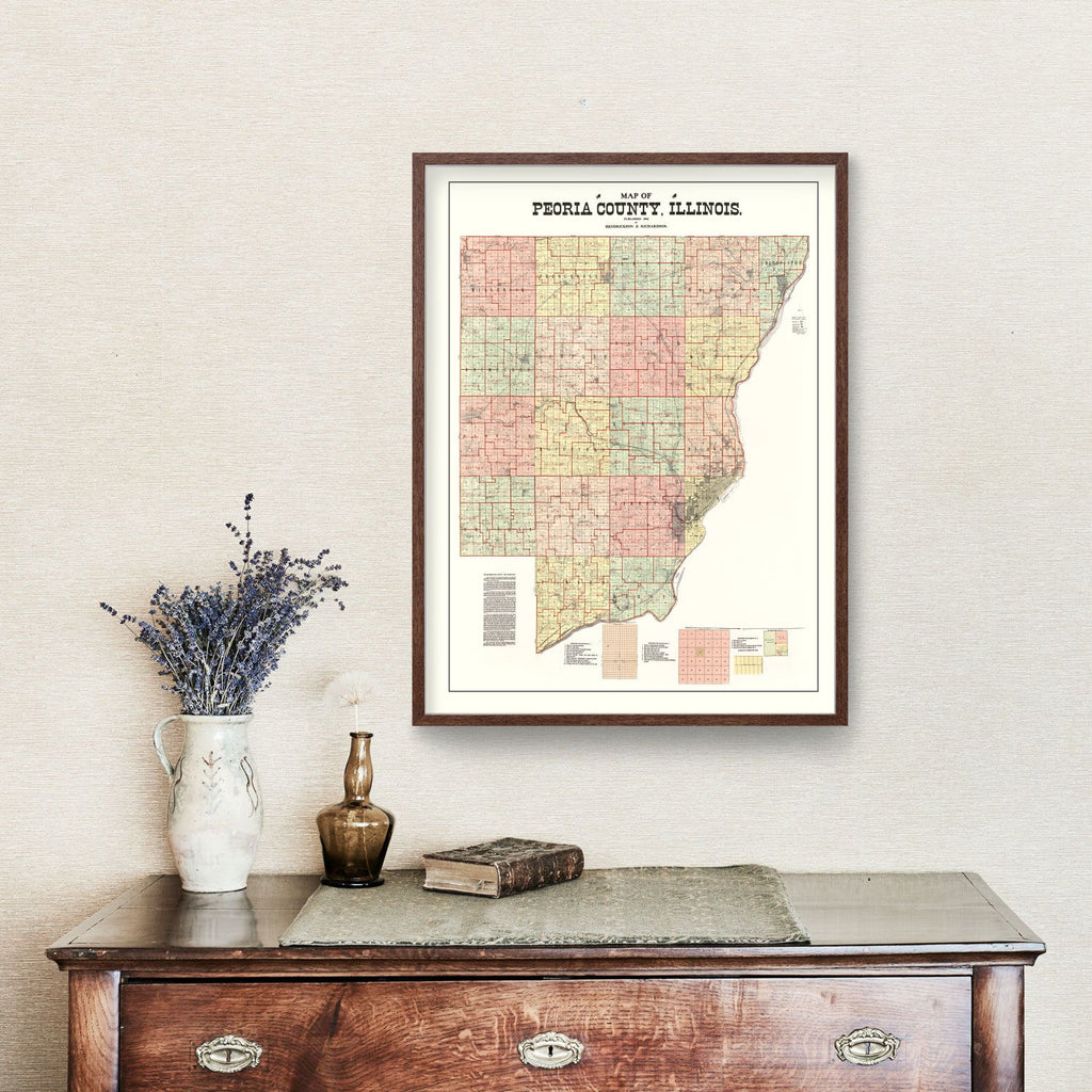 Vintage Map of Peoria County, Illinois 1904