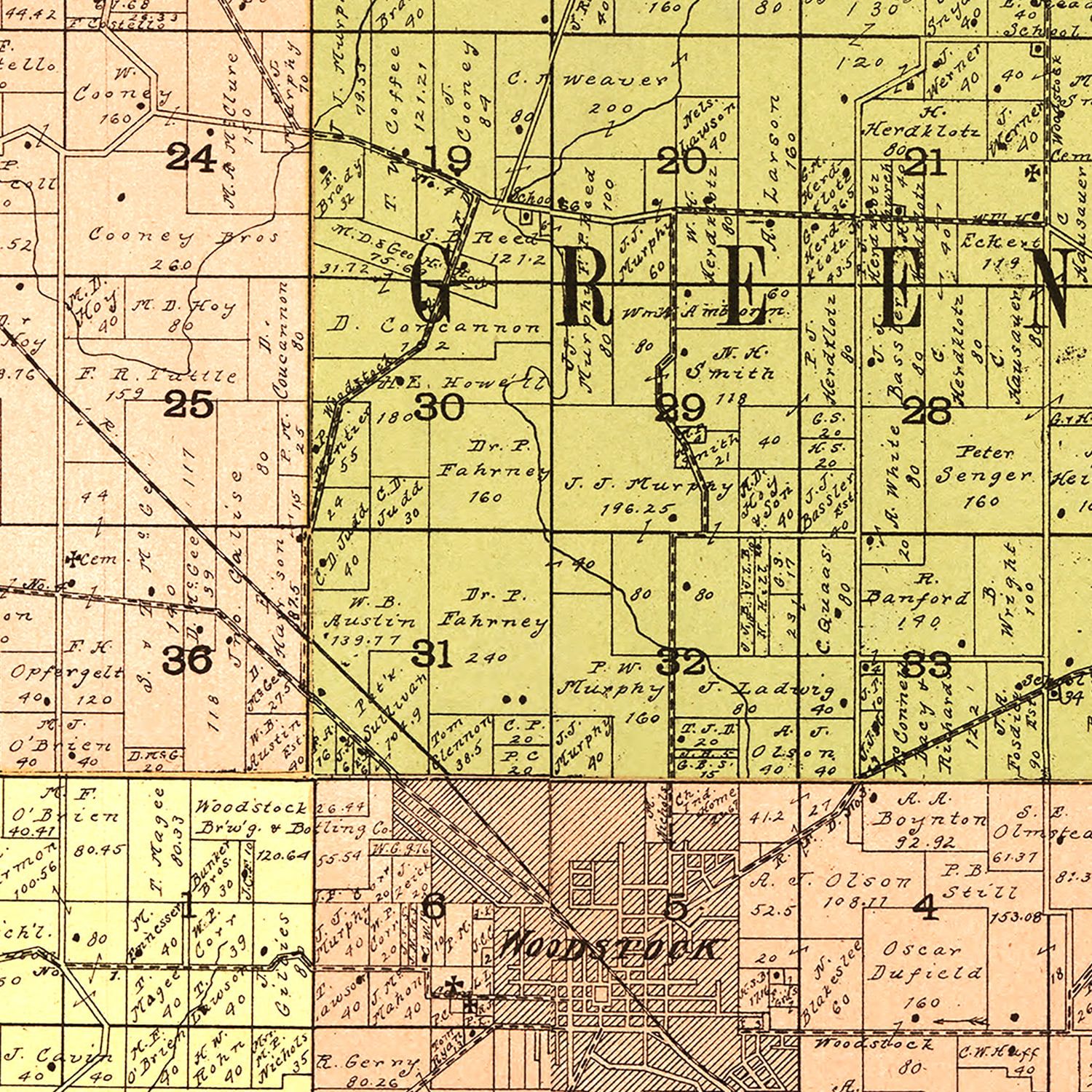 Vintage Map of McHenry County, Illinois 1903