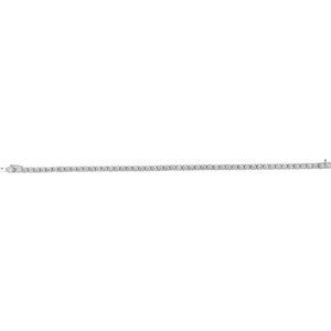 14K White Gold 5 CTW Natural Diamond Line 7" Bracelet – image 3