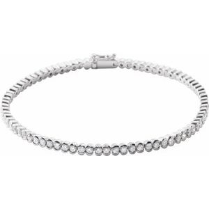 14K White Gold 2 CTW Natural Diamond Line 7" Bracelet