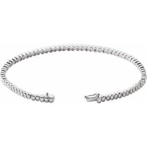14K White Gold 2 CTW Natural Diamond Line 7" Bracelet