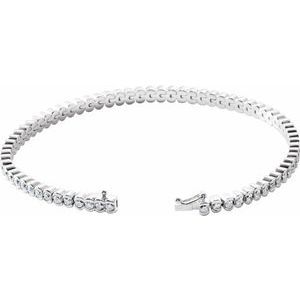 14K White Gold 3 CTW Natural Diamond Line 7" Bracelet