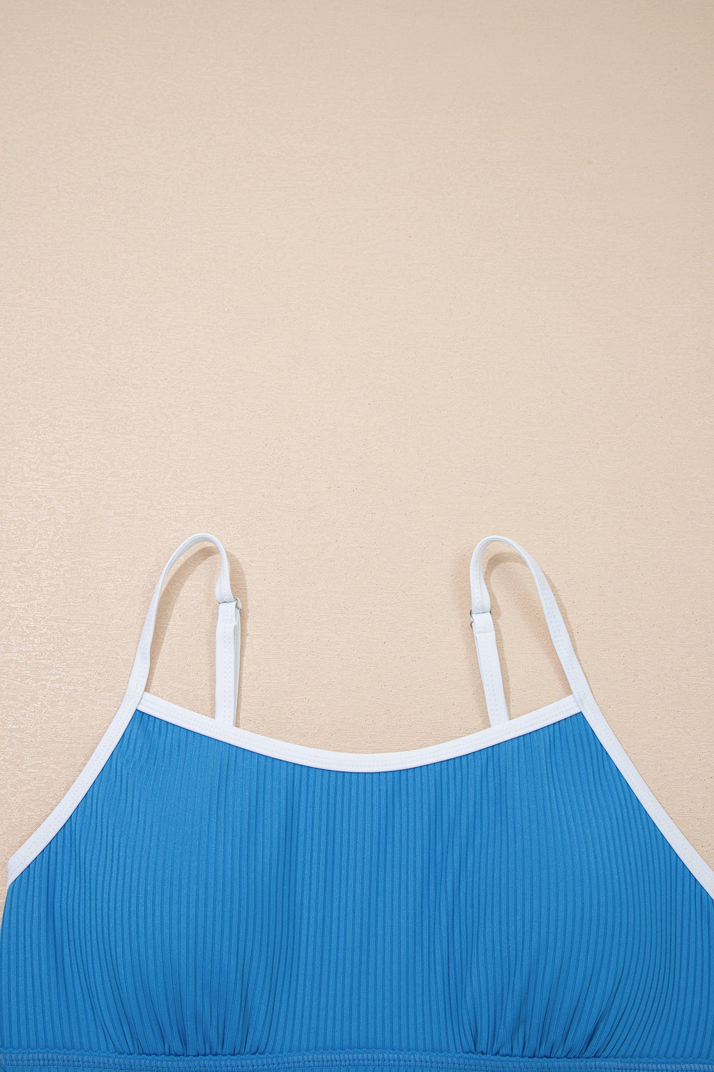 Contrast Trim Ribbed Lined Swim Dress w/ Pockets