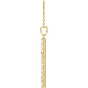 14K Yellow Gold 1/8 CTW Natural Diamond Cross 18" Necklace