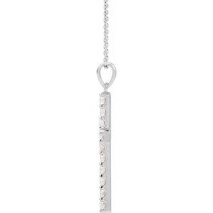 Platinum 1/10 CTW Natural Diamond Cross 18" Necklace