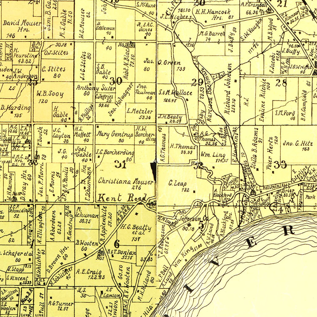 Vintage Map of Jefferson County, Indiana 1900