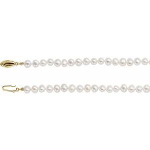 14K Yellow Gold Panache�� Cultured White Freshwater Pearl 16" Necklace