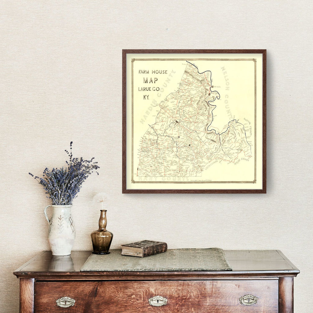 Vintage Map of Larue County, Kentucky 1899