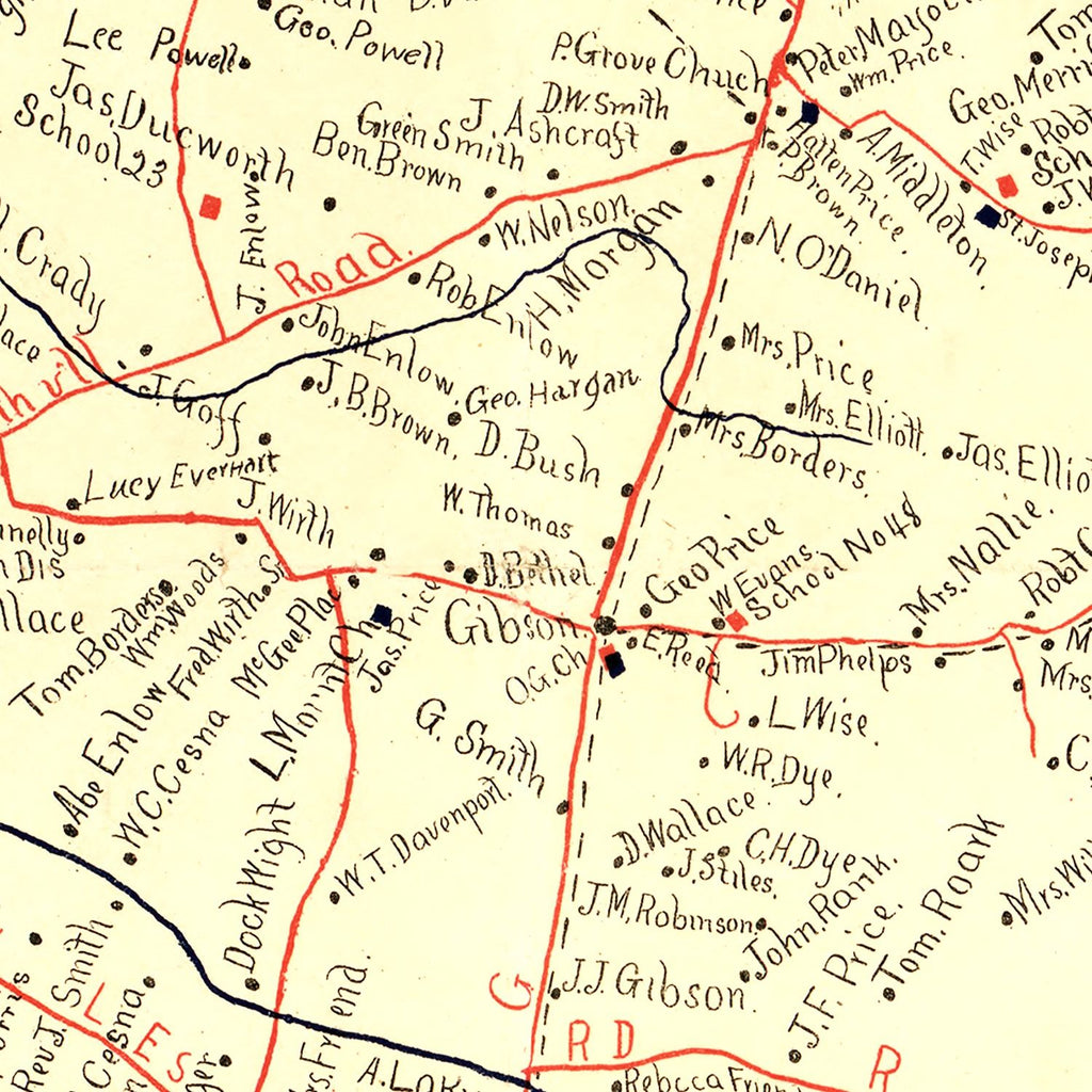 Vintage Map of Larue County, Kentucky 1899