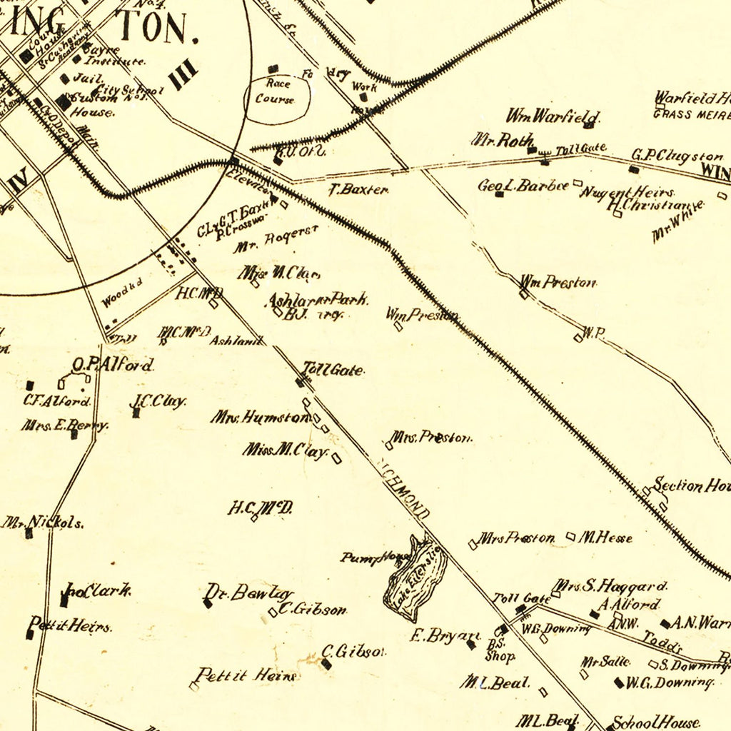 Vintage Map of Fayette County, Kentucky 1891
