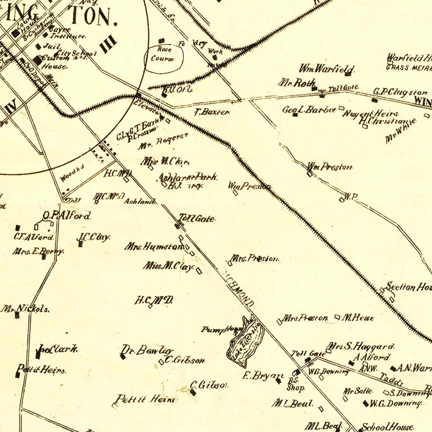 Vintage Map of Fayette County, Kentucky 1891