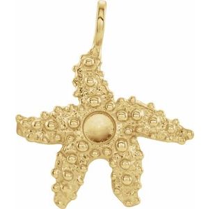 18K Yellow Gold Cabochon Starfish Charm/Pendant Mounting