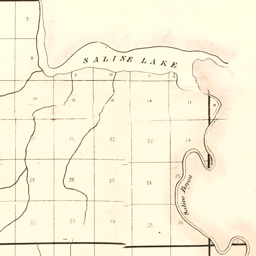 Vintage Map of Avoyelles Parish, Louisiana 1860