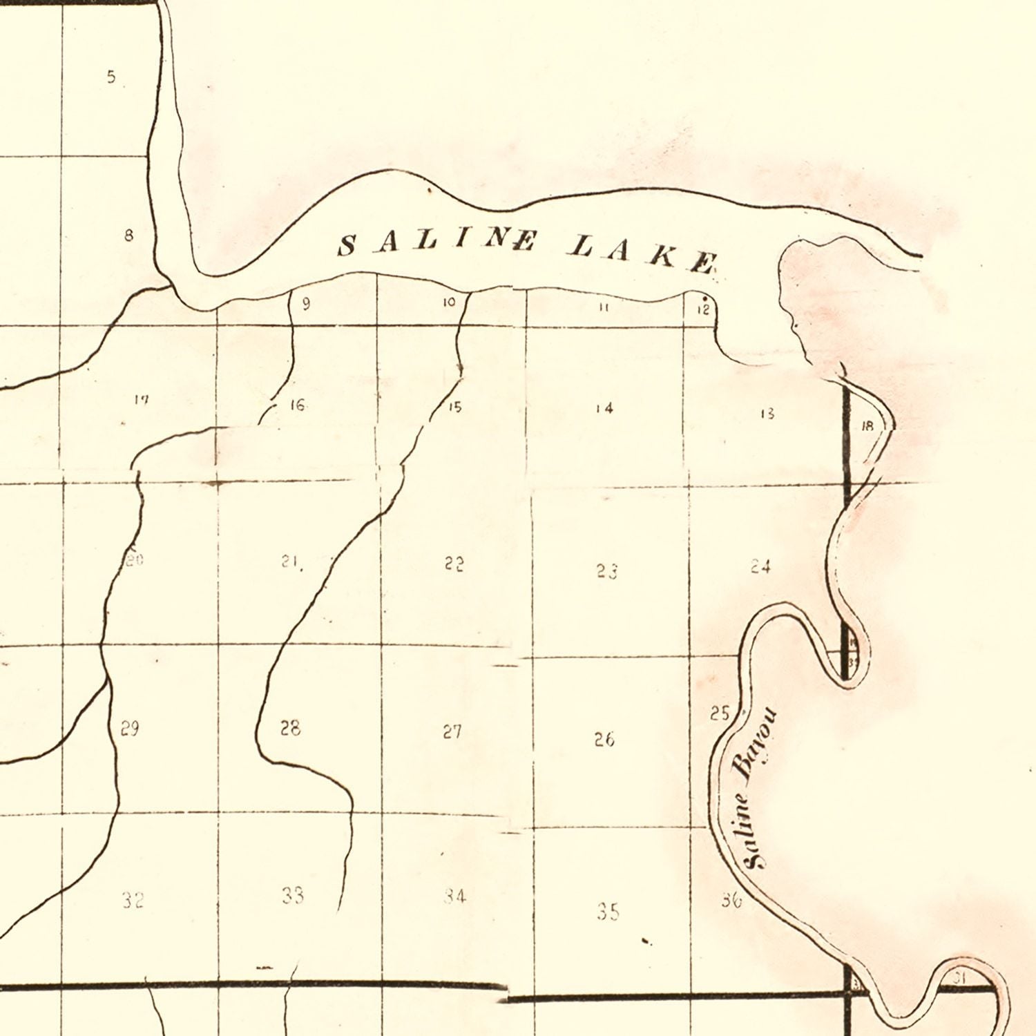 Vintage Map of Avoyelles Parish, Louisiana 1860