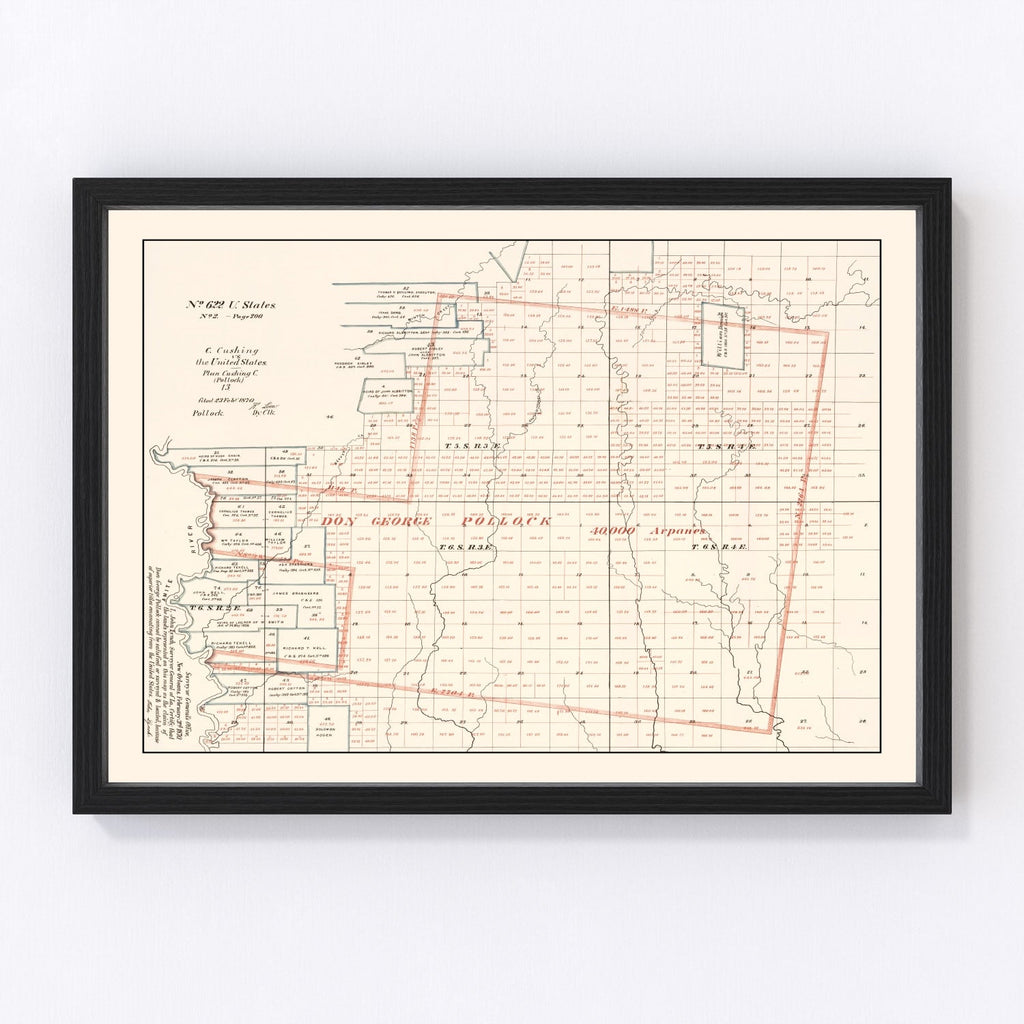 Vintage Map of Livingston Parish, Louisiana 1870