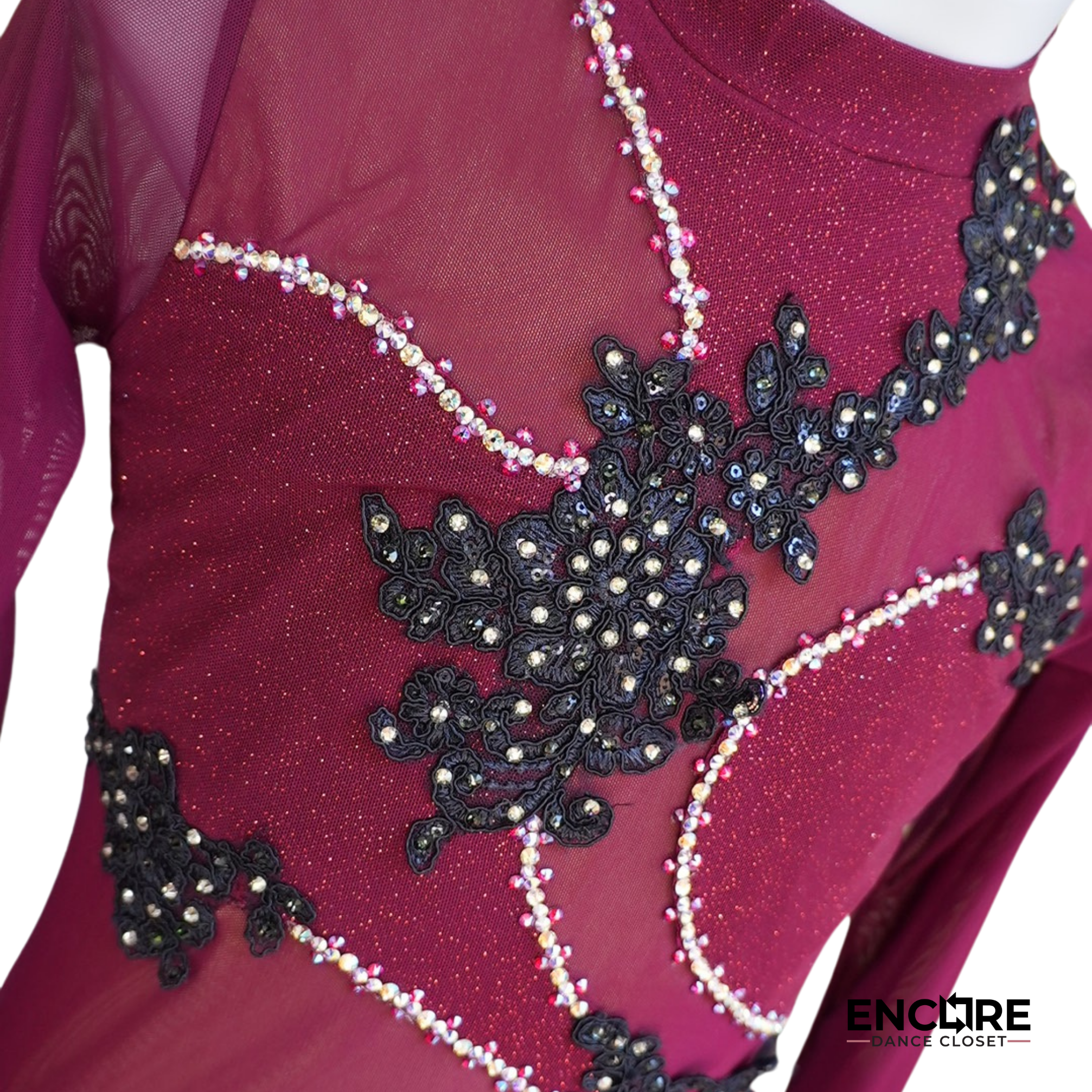 Burgundy Mesh Elegance