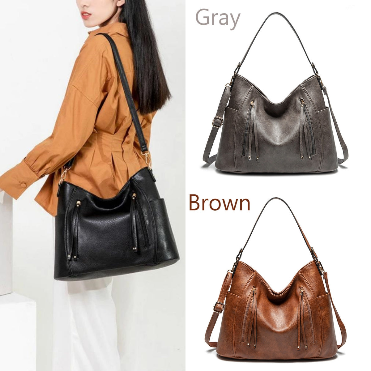 Luxury Women Bag Handbags Women Messenger Bags Leather Designer Handbag  Vintage Big Large Capacity Hobos Female Bag