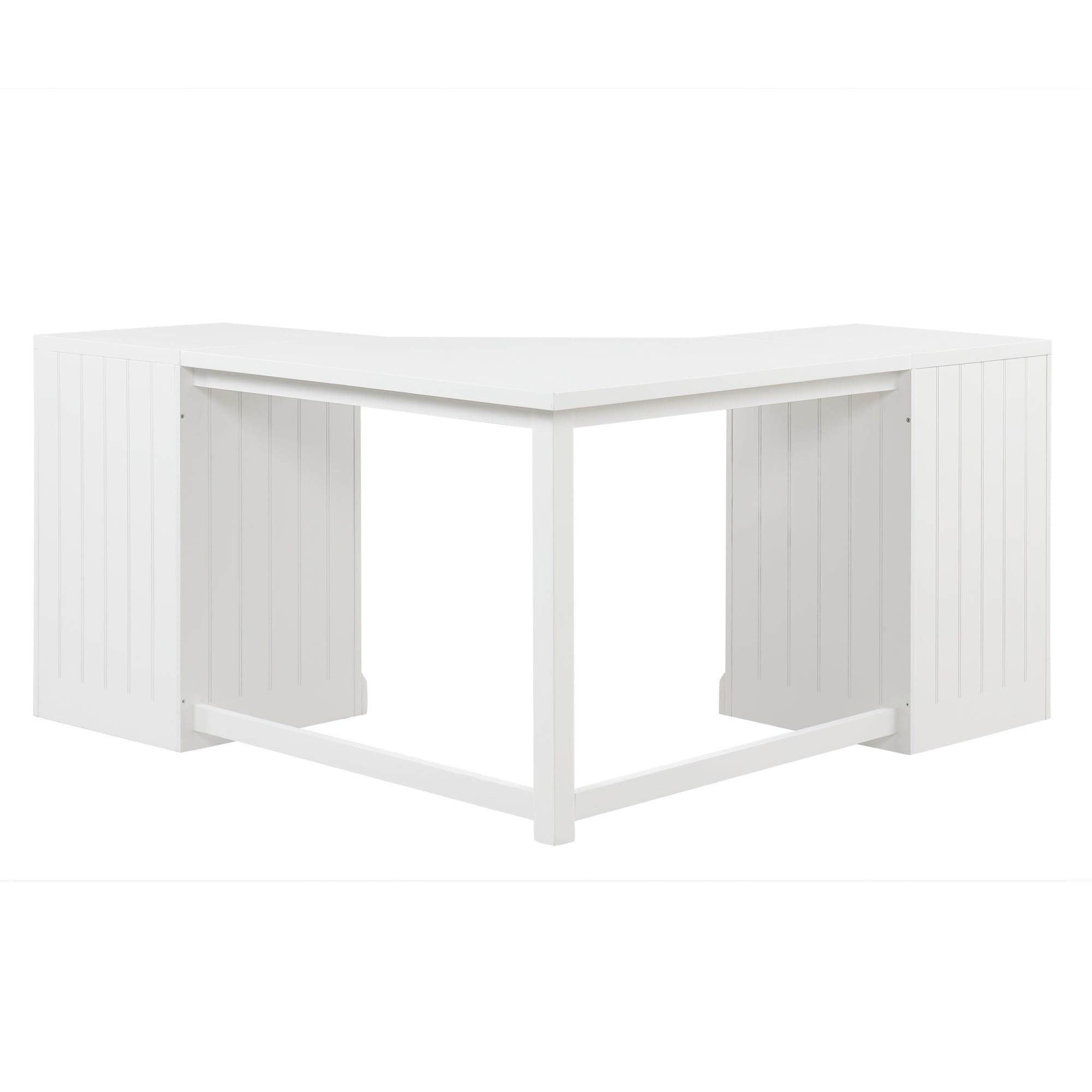57.68' Modern L Shaped Executive Desk with 2 Storage Cabinets and 3 Drawers,Corner Writing Desk,Office Desk Furniture,Computer Desks with Depth Workstation for Home Office,Living room,White