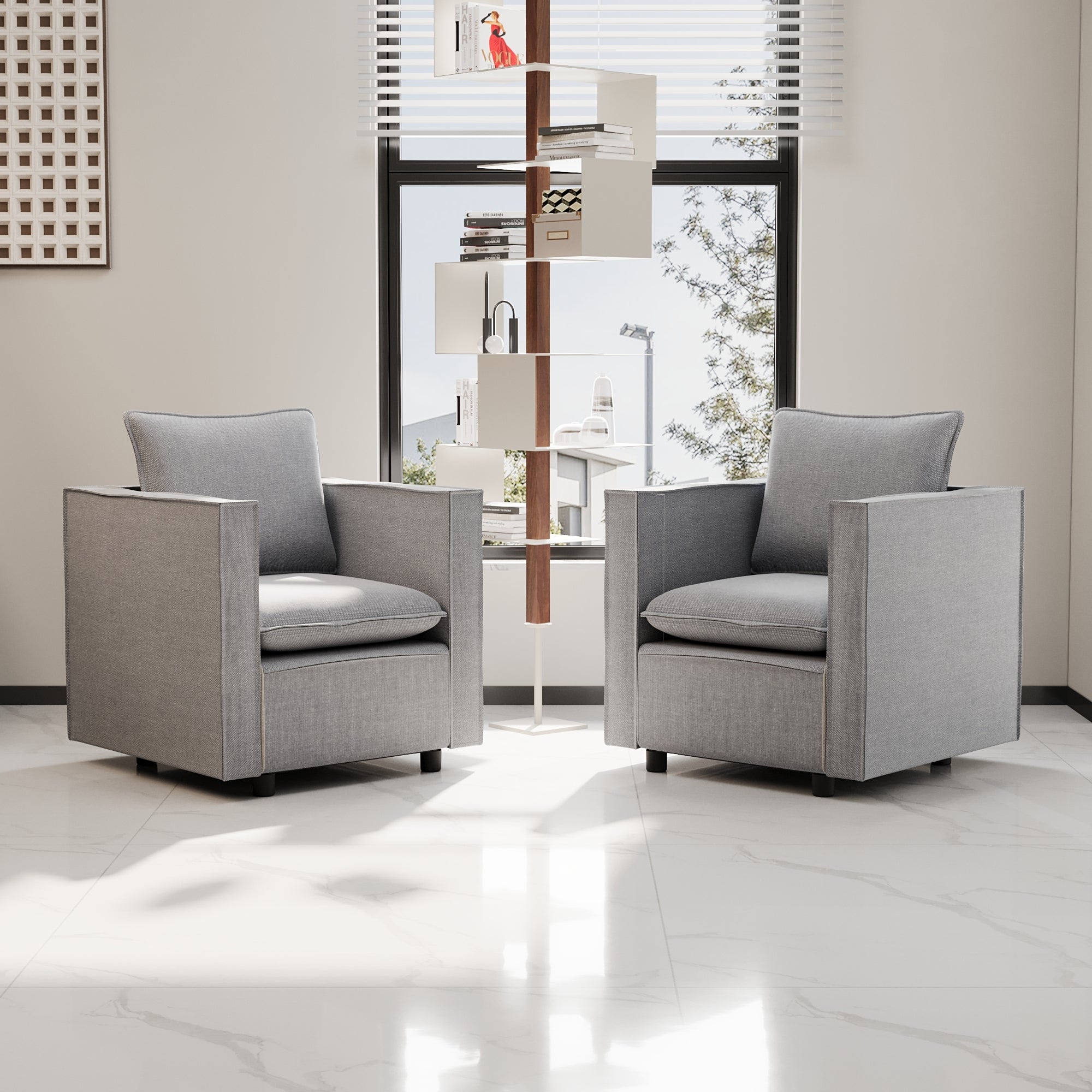 Decorative chair, comfortable gray single sofa chair, soft breathable seat cushion, soft cushion armchair, modern comfortable sofa chair in bedroom/corner/reading room
