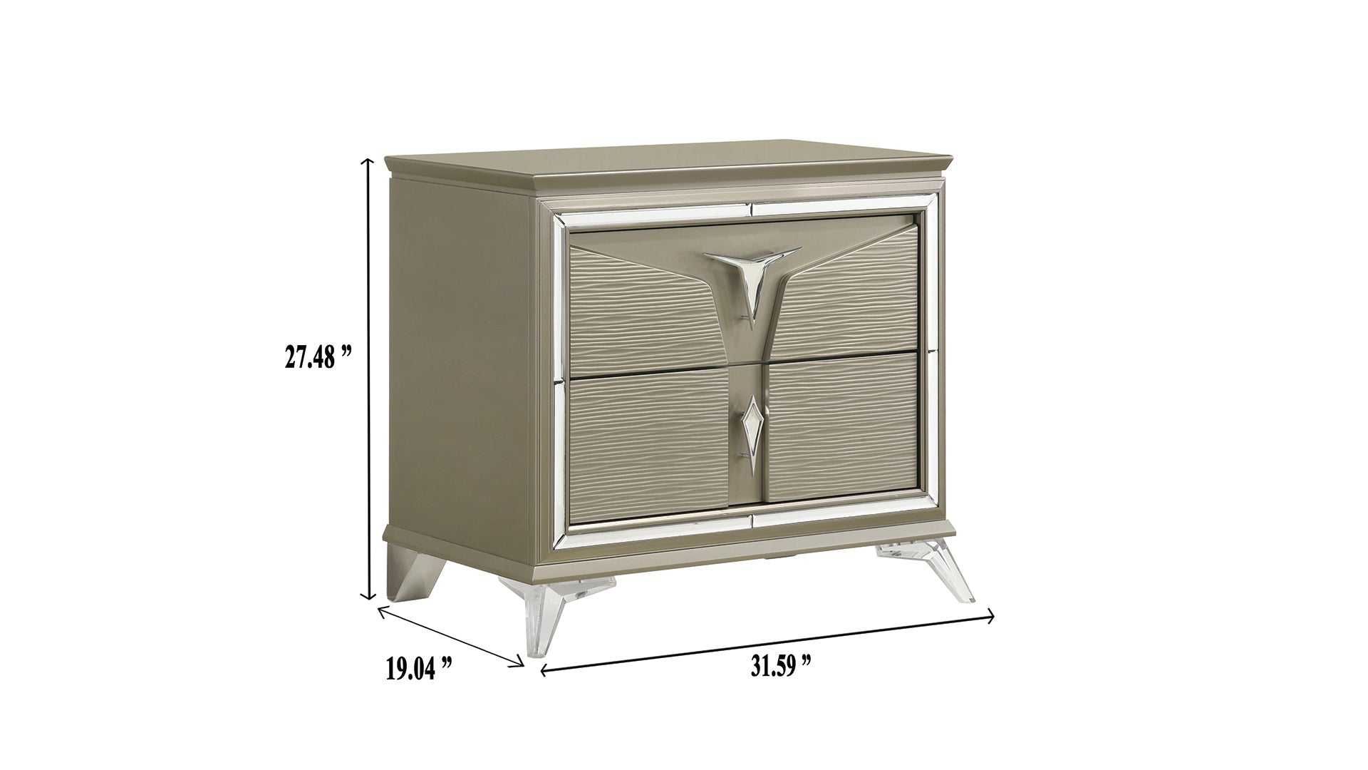 Modern Style King 5PC Bedroom Set Made with Wood & LED Headboard