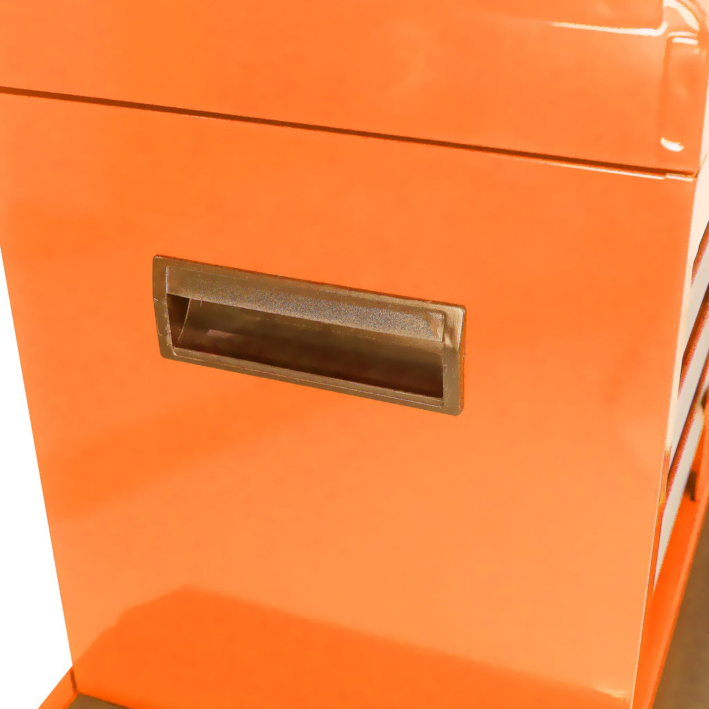 Rolling Tool Chest, 5-Drawer Tool Box Organizer w/Lockable Wheels & Sliding Drawers & Detachable Top & Adjustable Shelf, Tool Storage Cabinet for Garage Workshop(Orange)