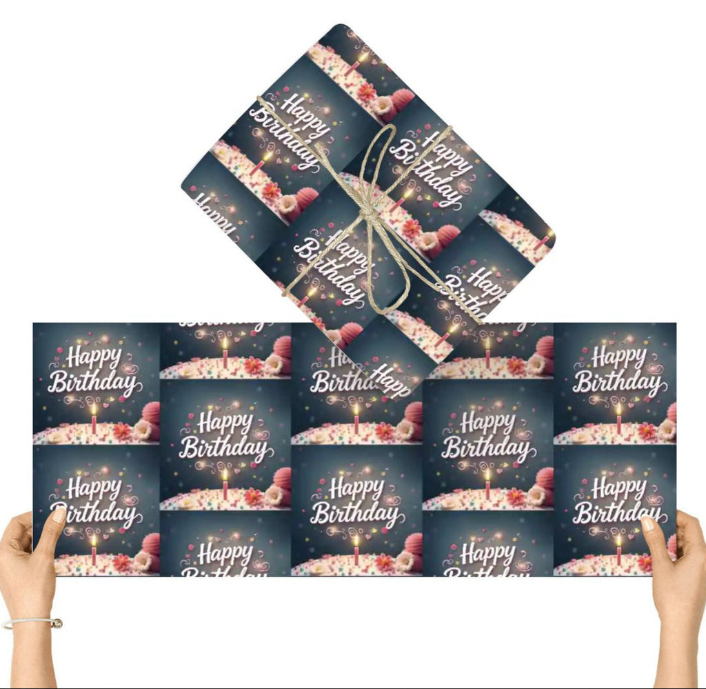 Happy Birthday 3-pack Gift Wrapping Paper Sheets (Made in USA)