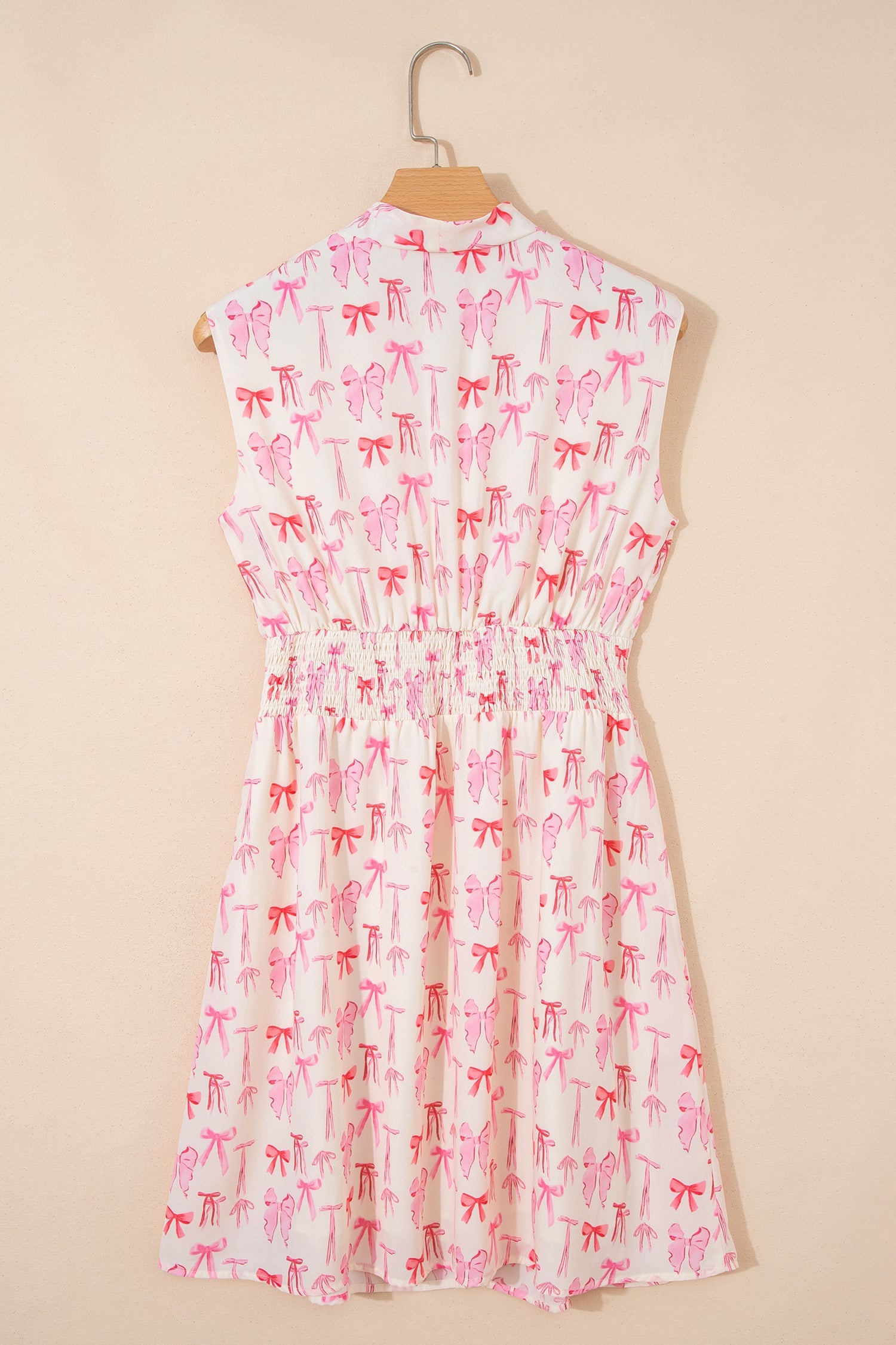 Bow Zip Up Cinched Waist Mini Dress